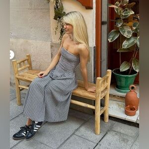 NWT AMLUL LAIA strapless midi dress, size EU 34 (UK 4/US 0) Gingham